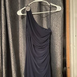 Long blue cocktail dress. Never worn. Size 8